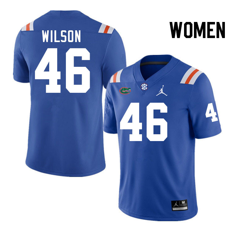 Women #46 Ethan Wilson Florida Gators College Football Jerseys Stitched-Throwback